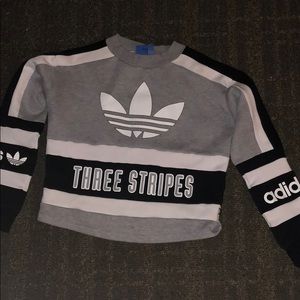 Adidas three stripes cropped sweater